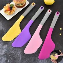Integrated Silicone Scraper Spatula For Baking Cakes And Cream, Silicone Spreader, Household Salad And Jam Stirring Knife. It Has Good Toughness, Is Easy To Use And Easy To Clean - Multicolor - View 10