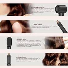 UKLISS 五合一吹风梳，造型器，高速5i吹风快速干发，专业多功能吹风梳，可用于卷发、蓬松、直发等造型 - 黑色 - 查看 7