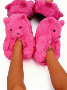 Cute Cartoon Bear Multi-Colored Women's Slippers, Warm Cotton Shoes, Cartoon Bag Heel Shoes, Cartoon Fun Doll Shoes, Quirky Shoes, Teddy Bear Heel Shoes, Women's Bear Slippers, Home Shoes, Teddy Bear Heel Shoes, Couple Teddy Bear Slippers, Exclusive Creative Cartoon Cotton Shoes,A Pair Of Cute And Fun Cartoon Women's Home Warm Shoes, Adorable Warm Slippers, Flat Shoes, Fun Cartoon Bunny Quirky Shoes, Cosplay Shoes, Couple Shoes, Cartoon Shoes, Student Shoes, Funny Shoes, Millennial Style Women's Warm Shoes, Flat Home Slippers, Men's And Women's Funny Shoes, Halloween, Christmas, Cartoon Cosplay Shoes, Santa Claus Shoes, One Size Fits All, Warm Shoes, Snow Home Shoes, Quirky Shoes, Creative Shoes, Cute And Fun Animal Shoes, Cartoon Puppy, Cartoon Bunny Flat Home Slippers, Silent Shoes For Wooden Floors, Women's Slippers, Men's Slippers, Couple Slippers, Plus Size Warm Shoes, Snowy Indoor Home Slippers. - 玫紅色 - 查看 4