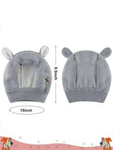 1pc Embroidered Puppy Knit Hat, Dog Ear Protection Hat, Medium/Large Dog Noise Reduction Knit Hat, Suitable For All Seasons, Dog Accessories, Dog Hat, Dog Christmas Hat - Multicolor - View 10
