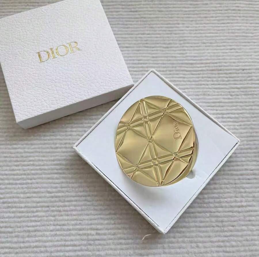 Christian Dior Hộp quà tặng gương trang điểm gấp gọn màu vàng, gương trang điểm di động, quà Giáng sinh, quà sinh nhật. - Vàng - Xem 1