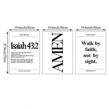 三分之一联黑白基督教墙画，圣经经文帆布印刷画 | 现代宗教装饰画，适用于卧室、客厅或办公室家居装饰，简约经文海报，送她的礼物，不含框 - 彩色 - 查看 10