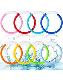 1/2/4 piezas Anillos de buceo que se hunden de colores, juguetes de piscina para diversión en la piscina y la playa - Juguetes vibrantes para el juego acuático, anillos de buceo y entrenamiento de tiburones para aprender a nadar, anillos de buceo, juguetes acuáticos de playa, regalo de Navidad, Halloween (1/2 piezas color aleatorio) - Multicolor - Ver 12