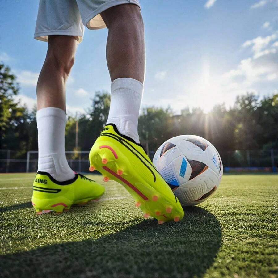 PUMA King Ultimate 圓頭繫帶人造草地足球鞋男女同款黃黑 - 黃黑 - 查看 1