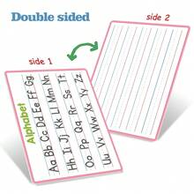 Lachilly 4 Pcs Double Sided ABC Alphabet Letter Math Numbers Handwriting White Board Dry Erase Write And Wipe Board Preschool Classroom Back To School, School Supplies Learning Educational Tools - Multicolor - View 13