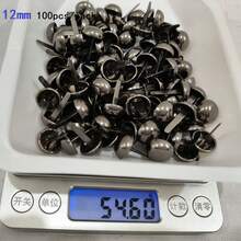 50/100个金属半球形圆形双脚铆钉，用于DIY手工制作皮革工艺包袋手提包底部保护