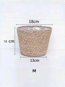 Handmade Woven Rattan Flower Pot Cover, Indoor Plant Wicker Basket, Bohemian Style Home Decor, Seagrass Rope Planter, Decoration For Living Room & Balcony - Brown - View 6