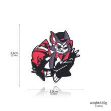 1件 Hazbin 卡通动漫酒店翻领珐琅徽章天使恶魔龙胸针人偶金属吊坠粉丝徽章包包配件礼物 - 彩色 - 查看 15