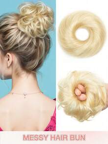 优雅的 6 英寸真人发圈 - 柔软、蓬松、耐用的弹性发髻,适合女性,多种颜色可供选择 - 彩色 - 查看 31