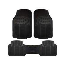3件套全天候耐用汽车脚垫，通用型，适用于大多数轿车、SUV和卡车，可裁剪，黑色 - 黑色 - 查看 10