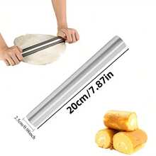 1pc Stainless Steel Rolling Pin 3 Sizes - Hollow Lightweight Dough Roller For Baking , Pies & Pizza - Home Kitchen & Restaurant Baking Tools - Stainless Easy Clean Durable Pastry Roller