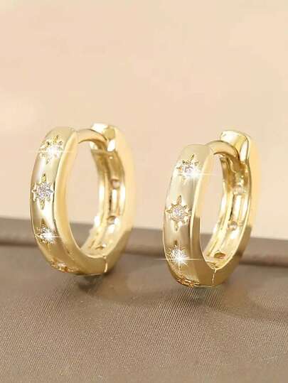 1 par de pendientes de circonita cúbica, de moda para adolescentes, adecuados para uso diario de niñas, joyería de fiesta o regalo de cumpleaños