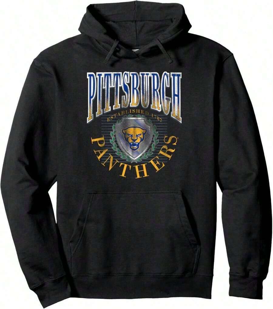 Pittsburgh Panthers Vintage 90's Retro Officially Licensed Pullover Hoodie - Đen 4 - Xem 1