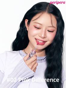 Peripera 保湿啫喱唇彩，唇釉，韩式唇彩，显色度高，持久显色，轻盈舒适，滋润保湿，自然光泽，持久舒适，不粘腻，适合戴口罩使用，不留白痕，韩妆，韩国化妆品 - #02 Pink Difference - 查看 4