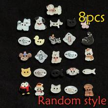 15/25 件套可爱动物纽扣，不对称设计，小狗、小猫、动物园动物 DIY 工艺装饰配件