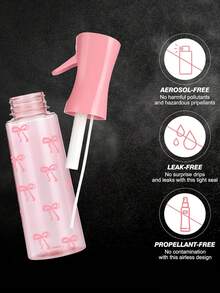 领结图案可重复灌装透明PET旅行喷雾瓶，多用途细雾喷雾瓶，适合旅行和商务出行，可用作卸妆喷雾、可重复使用的头发喷雾瓶、连续喷雾瓶，也可用于头发造型、清洁、植物喷雾和面部保湿。 - 彩色 - 查看 6