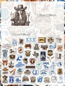 50张牛仔女郎贴纸 时尚个性创意DIY精美装饰贴纸 剪贴簿 笔记本电脑 行李箱 吉他 水杯 手机壳 流行贴纸 - 彩色 - 查看 3