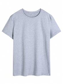 5pcs/Set Men's Solid Color Crew Neck Casual Short Sleeve T-Shirts Set, Summer Tees Set - Black - View 4