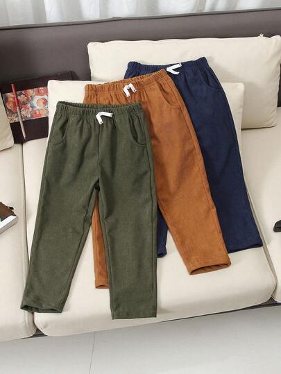 3件套幼儿男童休闲口袋抽绳装饰裤