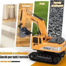 2025 1:20 Hz Digger ferngesteuert Bulldozer. Spielzeug,2 ladende batterien,Ein geschenk für kinder, spielzeug, ein geburtstagsgeschenk - Gelb - Übersicht 10