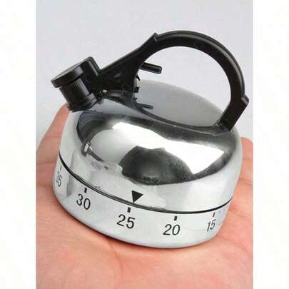 1pc 60 Minute Kitchen Timer Alarm Mechanical Teapot Shaped Timer Clock Counting Tools