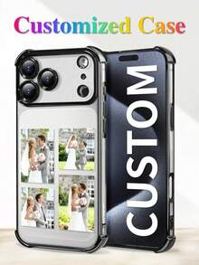 1 pieza Funda de teléfono personalizada con imagen y nombre impresos, compatible con Samsung S24/S25 Ultra, 14 Ultra/Redmi Note13 Pro, 16/15/14 Plus/13 Pro/12 Pro Max/11/Xs Max/8/7/6 Plus. Diseño claro, de moda, vibrante, lindo y minimalista que combina perfectamente con tu teléfono. Un regalo personalizado único para amigos, novias y madres. - Negro - Ver 1