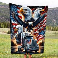1PC 280gsm1pc American Deer Elk Camo Pattern Print Blanket, Cozy Fleece Throw Couch & Bed, Office Camping Travel Home Decor, Warm Comfort
