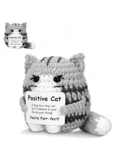 1 pièce Mini décoration suspendue au crochet à énergie positive, un compagnon animal guérisseur, un cadeau d'anniversaire réconfortant pour un partenaire ou un collègue, livré avec une carte chaleureuse, une décoration adorable, convient comme cadeau de remise de diplôme ou de fête, artisanat exquis, charmant, très élastique, de haute qualité, parfait pour placer dans le salon, la chambre, la salle de bain ou la cuisine.