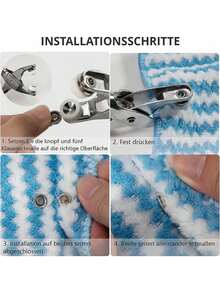 50/100pcs Five-Prong Snap Button Installation Kit, Sewing-Free Snap Buttons, Hand Press Pliers, Snap Tool, Stud Buttons, Multi-Functional Snap Fasteners - Multicolor - View 3