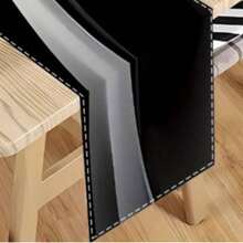 1pc Elegant Modern Abstract Black Table Runner, Fashion Rectangular Table Scarf, Suitable For Home, Banquet And Gift Decoration, Applicable For Dining Room, Kitchen, Bedroom, Outdoor Events And Home Decor, Classic Housewarming Home Decor - Black - View 8