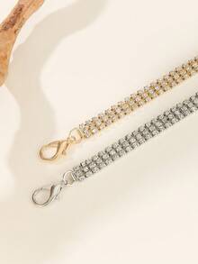 1件装女士镶钻链条腰带，优雅金色腰链，适合秋季、万圣节等场合。 - 金色 - 查看 8