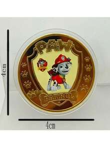 5pcs Cartoon Paw Patrol Character Badges (, Rocky, Rubble, Zuma, Chase) Commemorative Coins, Collectible Decor For Cabinet, Desk, Party, Holiday Gifts - Multicolor - View 4