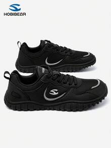 HOBIBEAR 新款男士训练鞋、健步鞋、跑步鞋，宽鞋头，软底，舒适 - 黑色 - 查看 4