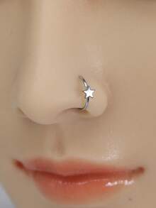 1/3/5 pièces Faux anneau de nez style punk plaqué or 18 carats, clip de nez en acier inoxydable anneau de septum pour adolescents - Multicolore - Voir 5