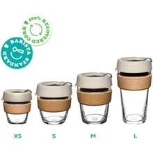 KeepCup Taza de café de vidrio templado reutilizable, taza de viaje con tapa a prueba de derrames, banda de corcho para preparación, ligera, sin , tamaño mediano, 12 onzas, luz de luna(Morado M (Pack of 1)) - Multicolor - Ver 6