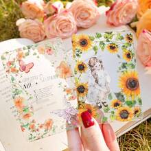 6Rolls Floral Washi Tape Set PET 40mm Wide Washi Sticker Junk Journaling Stickers Flower Scrapbook Stickers Vintage Washi Tapes Scrapbooking Supplies Decorative Tape Crafts, 6.6ft Long - Vine - View 7