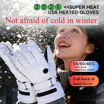 1 Pair Unisex Thermal Lined Heated Gloves, Warm Anti-Slip Touchscreen Gloves For Outdoor Sports Like Cycling, Skiing In Autumn/Winter