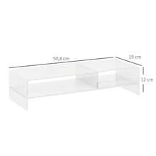 Monitor Stand With Keyboard Compartment, Transparent, For Monitors Up To 24 Inches, 2 Tiers, Acrylic, 50.8 X 19 X 12 Cm - Transparent - View 9