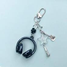 2pcs/Set Y2K Style, Music-Themed, Metallic Finish, Headphone Design, Multi-Functional Phone Strap, Keychain, Backpack Charm, Phone Pendant, Suitable For Daily Matching, Can Be Given As Holiday Gifts To Family, Friends, Lovers, Classmates Or As Friendship Gifts. - Multicolor - View 9