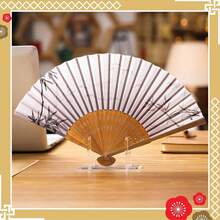 1/2/4pcs Acrylic Folding Fan Display Stand, Transparent Easel-Style Base, Dedicated For Hand Fans, Home Party Decoration Storage, Elegant & Professional, Convenient Storage - Transparent - View 2