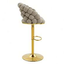 Barstools - Gray + Metal + Velvet + Metal - View 9