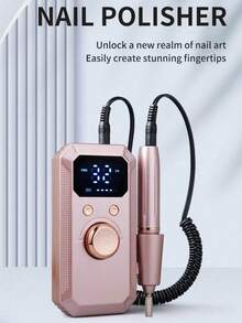 可充电电动美甲打磨机，专业便携式亚克力凝胶美甲打磨机，配备11个打磨带，无线高速美甲沙龙家用工具，适合初学者和专业人士，专业美甲工具套装，女士完美礼物，圣诞礼物，1600mAh全自动电池