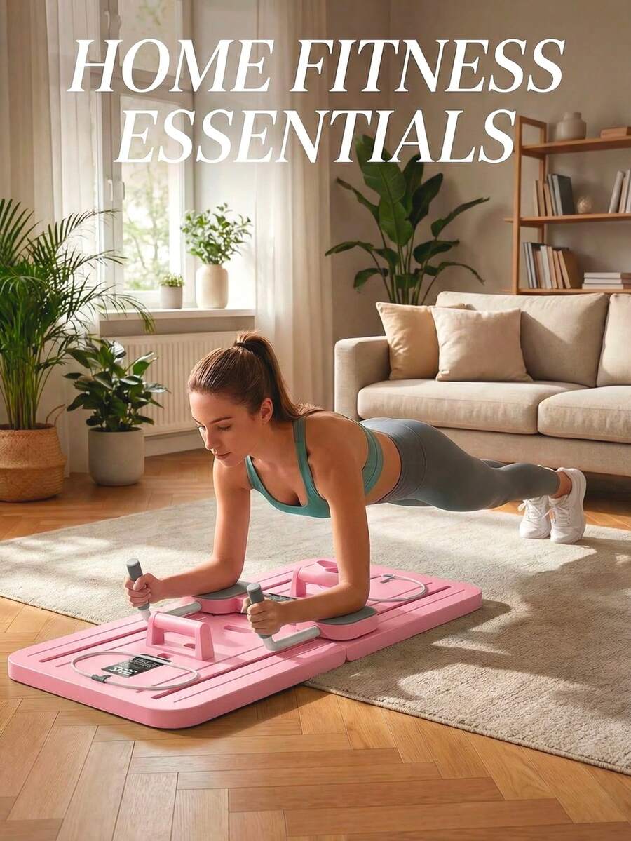 A Multi-Functional Foldable Ab Board For Home Fitness. (Multi-Functional Exercise Fitness Equipment, Ab Board) - Pink - View 1