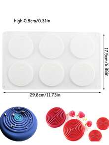 Khuôn nướng silicon xoắn ốc 3D 2 khoang/6 khoang, khuôn đa năng làm mousse, sô cô la, thạch và kẹo, lý tưởng cho việc trang trí bánh ngọt và fondant. Khuôn bánh bền và dẻo, phù hợp cho các dụng cụ và phụ kiện làm bánh DIY. - trắng - Xem 8