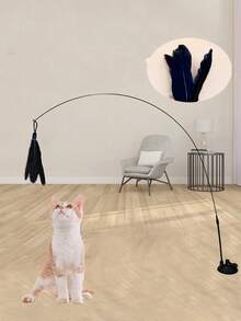 1. 带吸盘的逗猫棒，可手持使用。（产品分为普通吸盘和强力吸盘，建议购买强力吸盘，吸力更强。）猫玩具、解闷玩具、带吸盘的猫玩具、幼犬玩具、逗猫玩具、防咬耐咬、可替换吸盘头、专为猫咪设计、解放猫咪天性、不易损坏、底座稳固。 - 彩色 - 查看 4