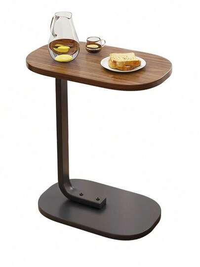 Mesa auxiliar para sofá cama, mesa auxiliar nordica en forma de U con tabloide, pequeña mesa auxiliar para todo uso, elegante y moderna