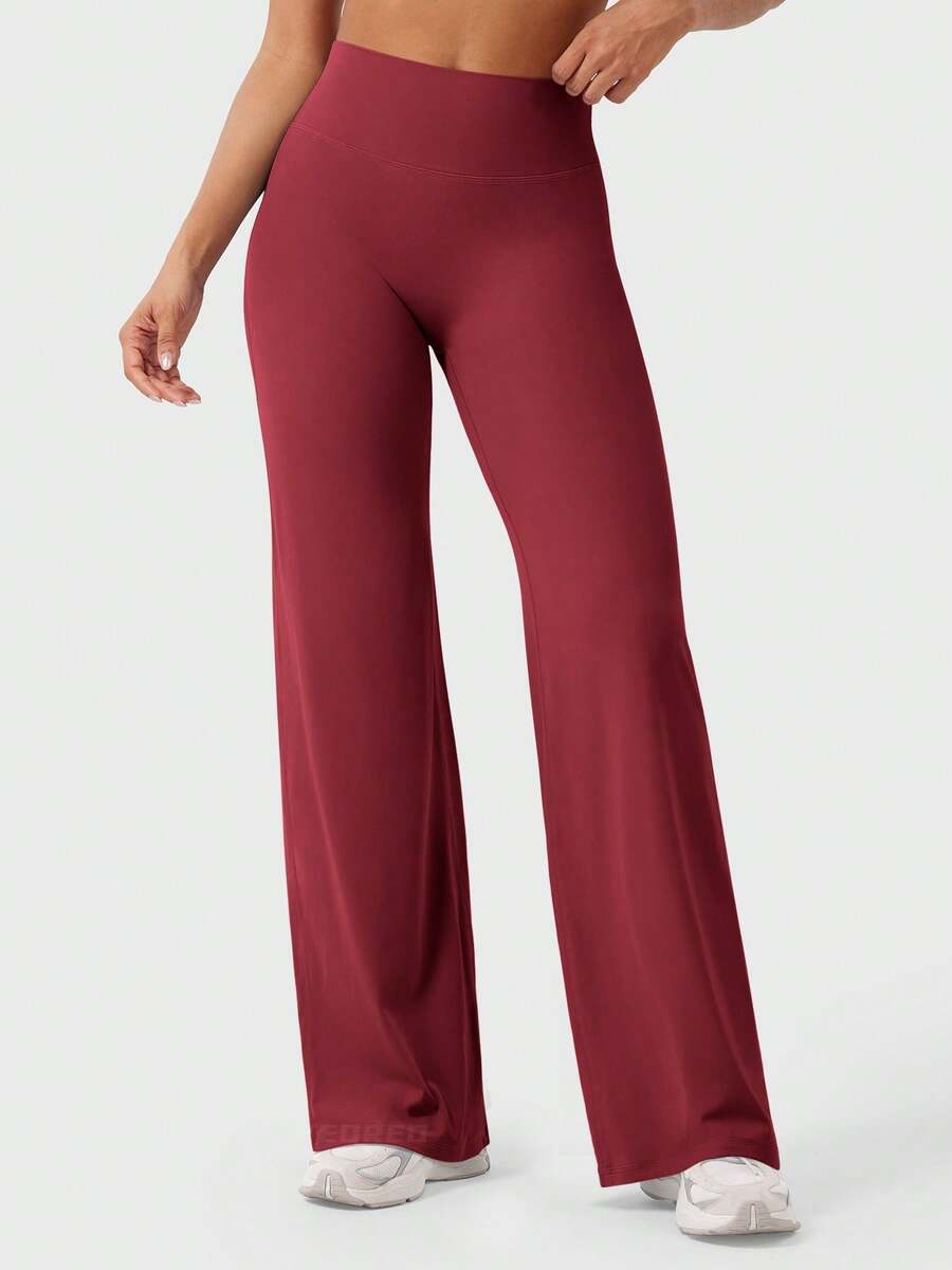 YEOREO Workout Leggings Womens No Front Seam Straight Leggings 31.5" High Waist Buttery Eddiy Gym Yoga Pants - 安可拉紅 - 查看 1
