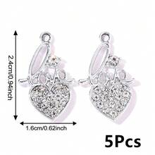 5Pcs Heart Design DIY Jewelry Pendant For Jewelry Making, Wedding Decoration Accessories - Multicolor - View 9