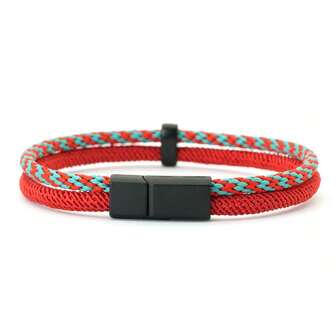 diffone Fashion Handmade Double Rope Bracelet Charms Black Magnetic For Men Armband Jewelry Men