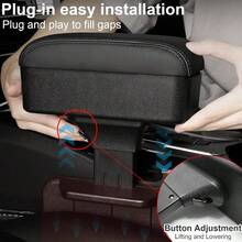 4-In-1 Car Seat Gap Armrest Box Univrsal Car Seat Gap Filler Organizer Adjustable Auto Arm Rest Pillow With Cup Holder Nappa Leather Center Console Armrest Organizer For Most Car - As Pic - View 5